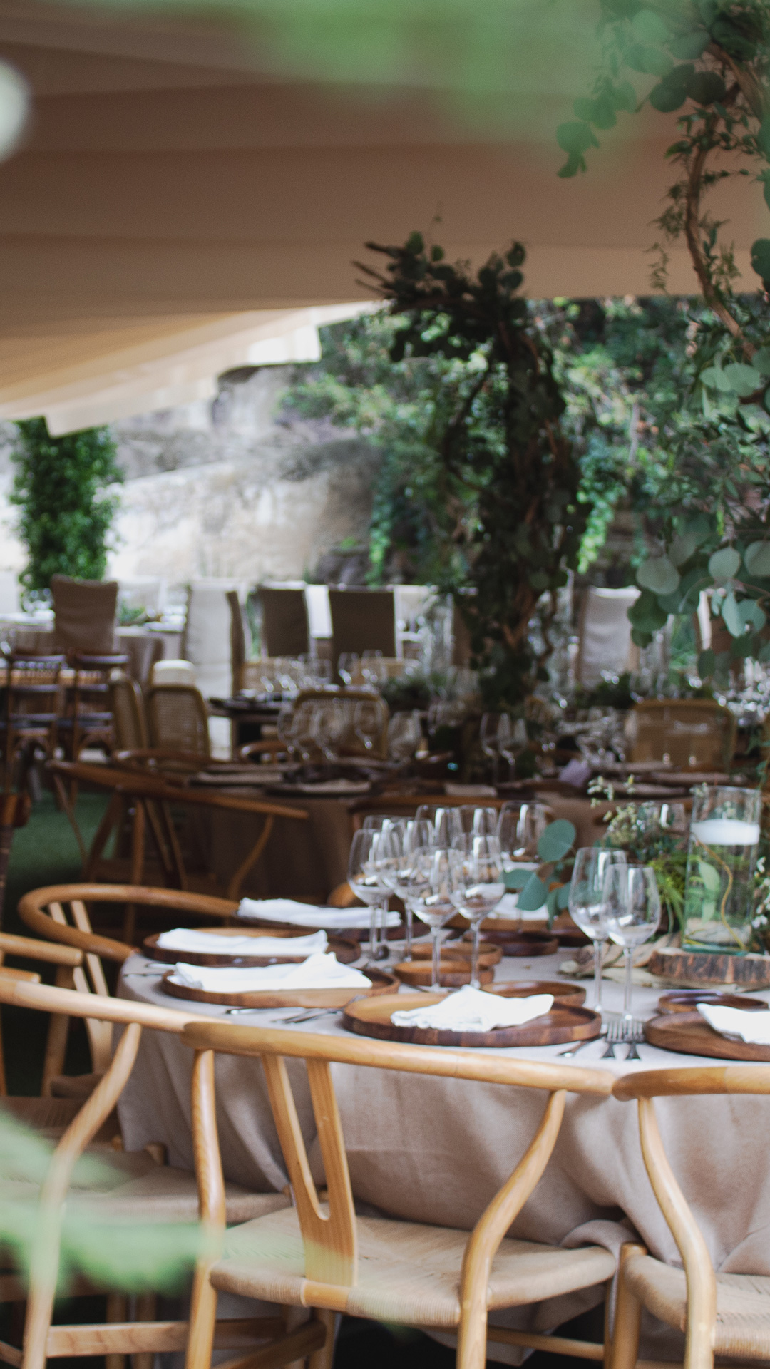 Montaje de evento empresarial en los jardines de Antigua Hacienda Guanajuato